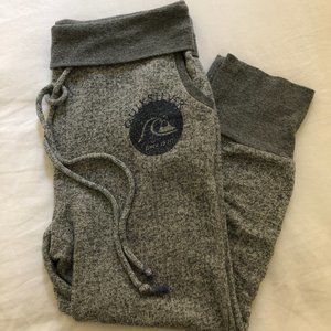 Quiksilver Marled Grey Cropped Sweatpants | M